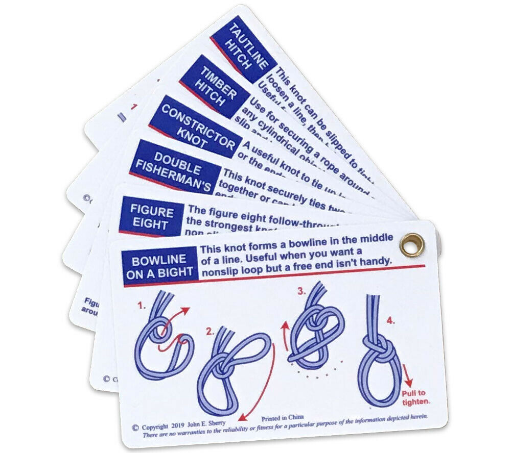 Pro-knot Outdoor Knot Cards Waterproof Wallet Size Knot Tying Guide