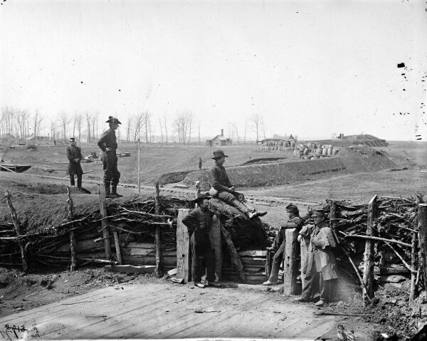 New 8x10 Civil War Photo: Soldiers In Confederate Fortifications At Manassas