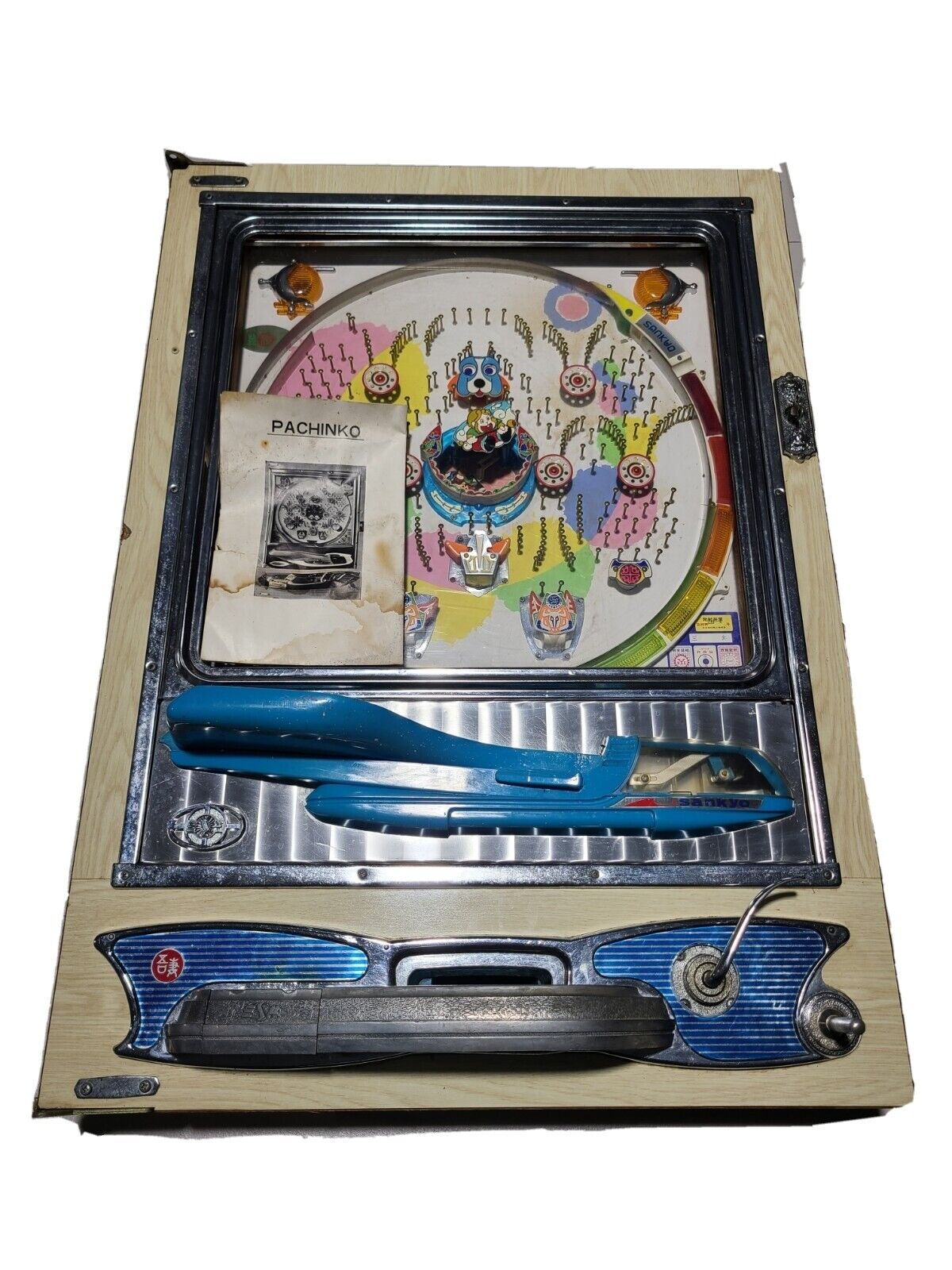 Vintage Sankyo Pachinko Blue Silver Pinball Machine (untested)