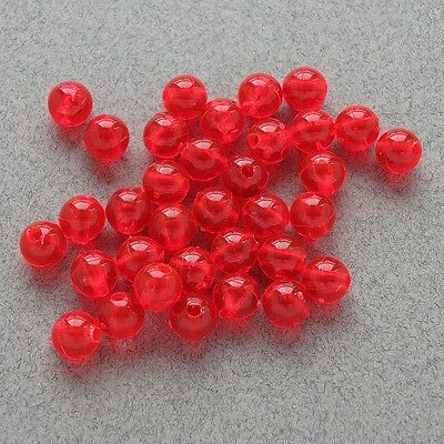 6mm 200 Count Round Fluorescent Red Beads Usa Fishing Tackle Free Shipping