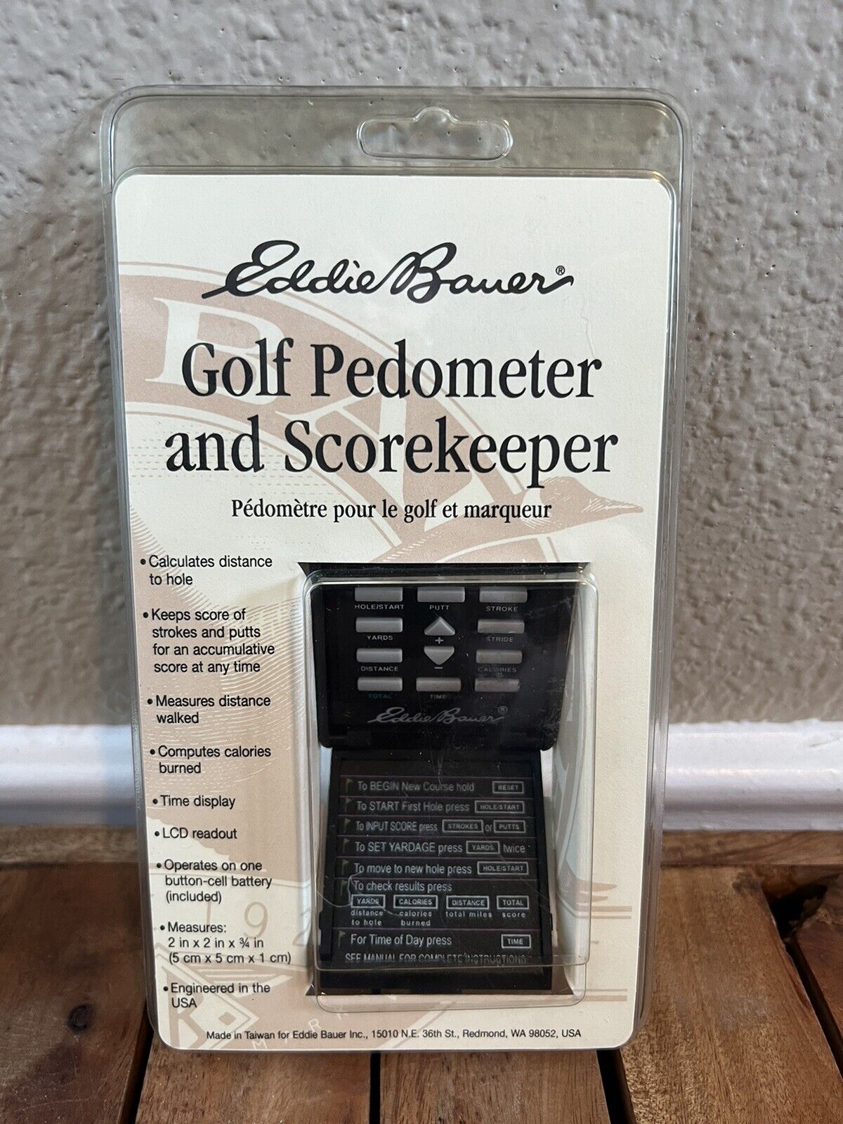 New In Package Eddie Bauer Golf Scorekeeper Pedometer Digital Distance Meter