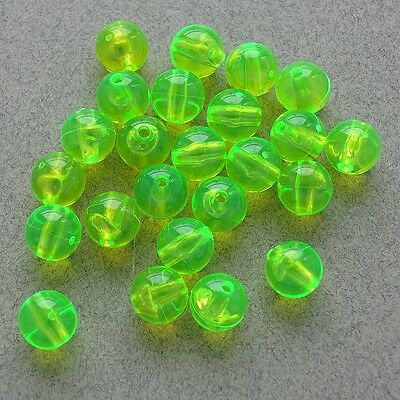 8mm 200 Count Round Fluorescent Green Beads Usa Fishing Tackle Free Shipping