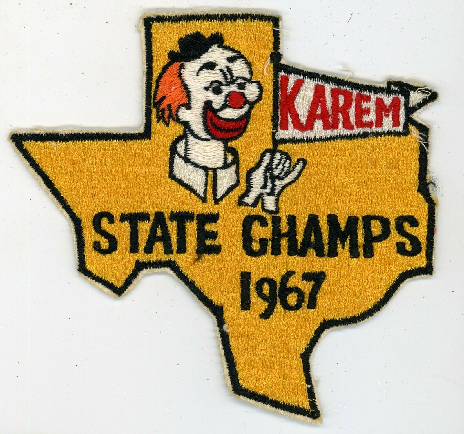 Rare 1967 Waco Texas Shriners Karem State Champs Large Embroidered Patch 5" X 5"