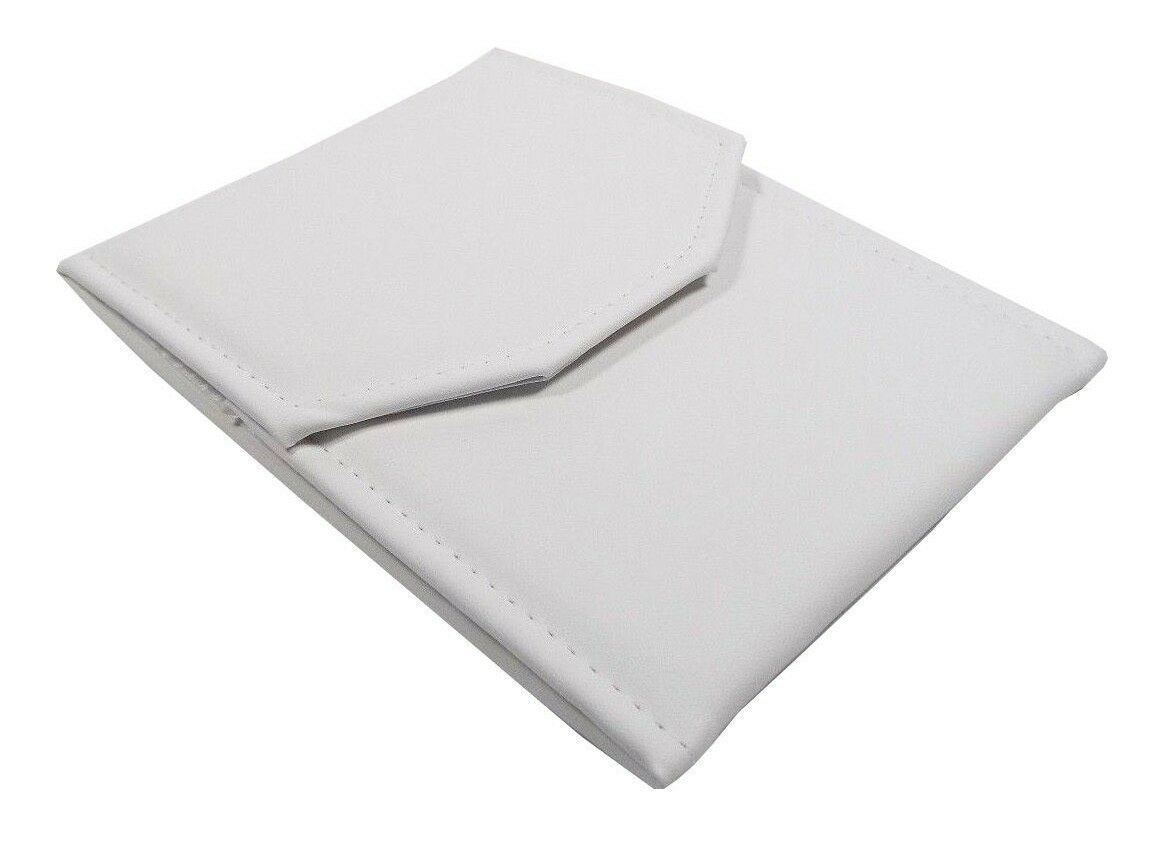 Pearl Necklace Folder Presentation Box Jewelry Display White Leatherette Case