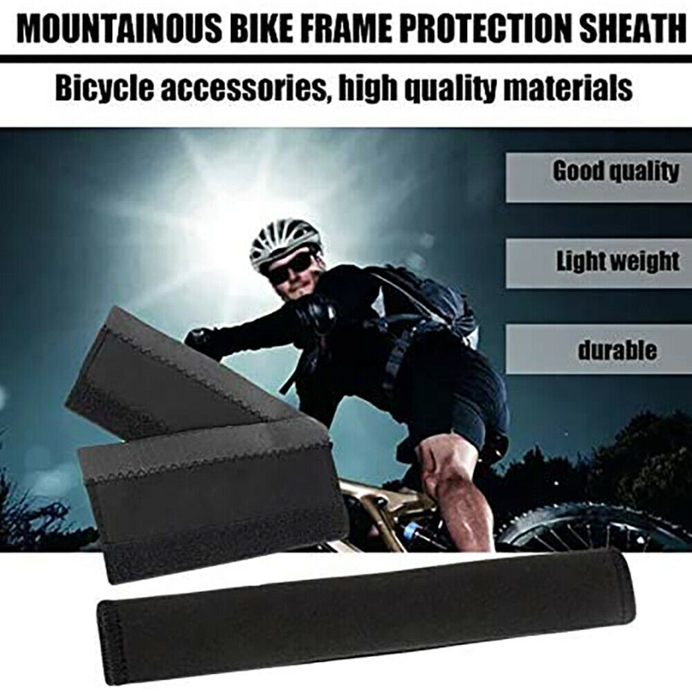 2pcs Bicycle Frame Protector Neoprene Rubber Easily Install Durable Bike Sky