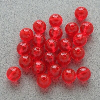 8mm 200 Count Round Fluorescent Red Beads Usa Fishing Tackle Free Shipping