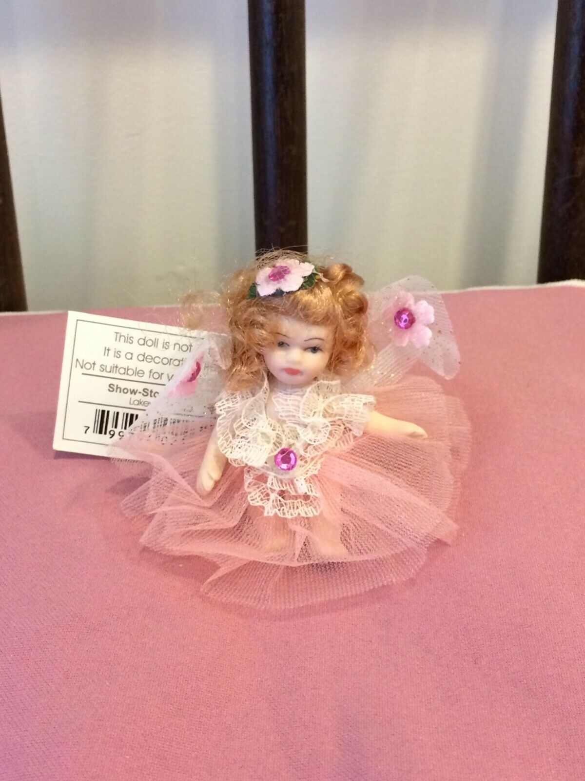Collectible Porcelain Doll Ornament Gigi By Show-stoppers, Inc. Pink