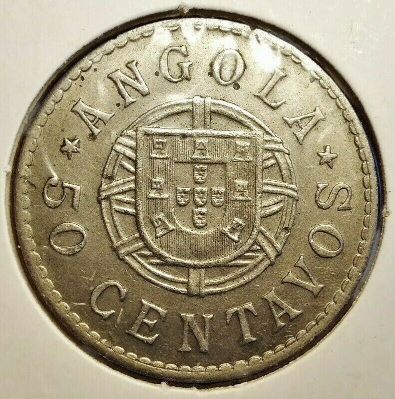 Portuguese Angola 50 Centavos 1922 Coin (aunc!)