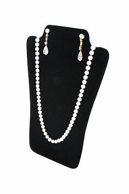 8 1/4x14 1/8" Deluxe Black Velvet Necklace Earring Jewelry Display W Easel