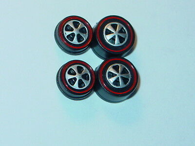 Hot Wheels Redline Repro Wheels 2 Small & 2 Medium Us Black Bearing Set Of 4