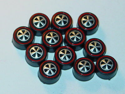 Hot Wheels Redline Red Line Us Wheel Tire Lot Of 12 Medium Bearing Style -new!