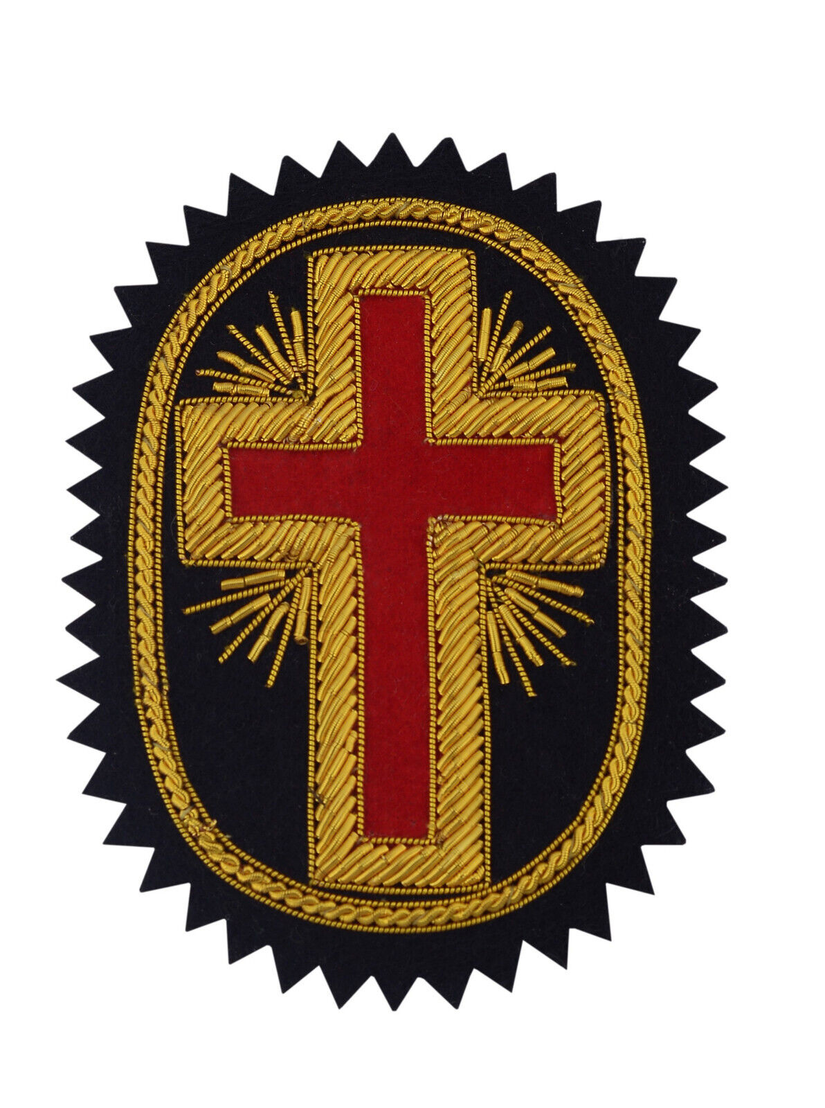 Masonic Knight Templar Passion Cross Rosette Hand Embroidered